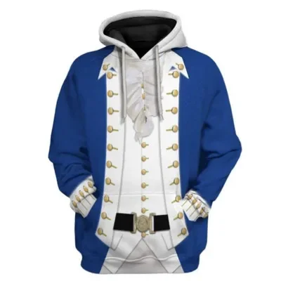 Medieval Hoodie Retro Sweatshirts, George Washington_Napoleon_Alexander Hamilton 3D Print Sweatshirt Hoodies