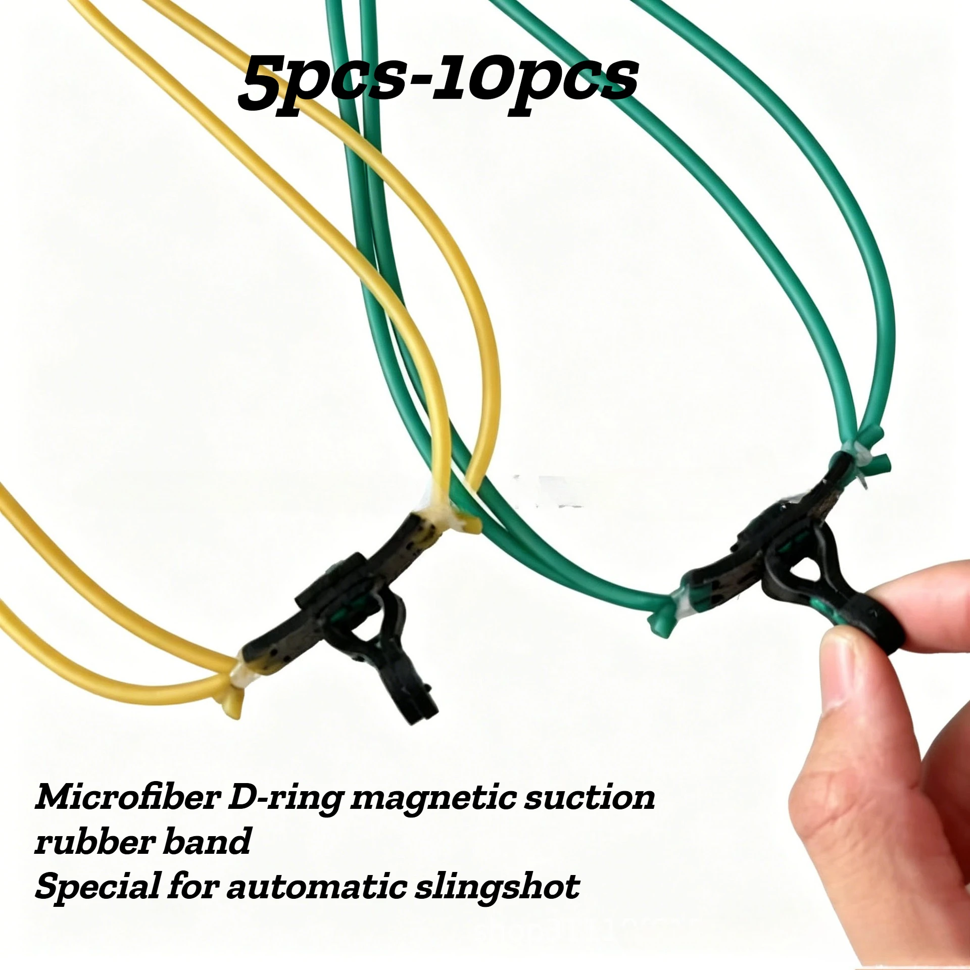 5-10pcs New Dual Hole Strong Magnetic Leather Pocket Automatic S-lingshot Accessories, Microfiber D-ring Outdoor Tool Parts