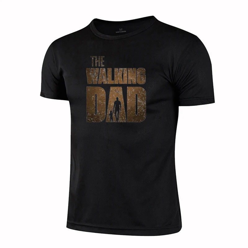 The Walking Dad Funny Street Printed T-Shirts Men Fashion Summer Tshirt Loose Oversized Fibre Short Sleeves Casual Hip Hop Tees