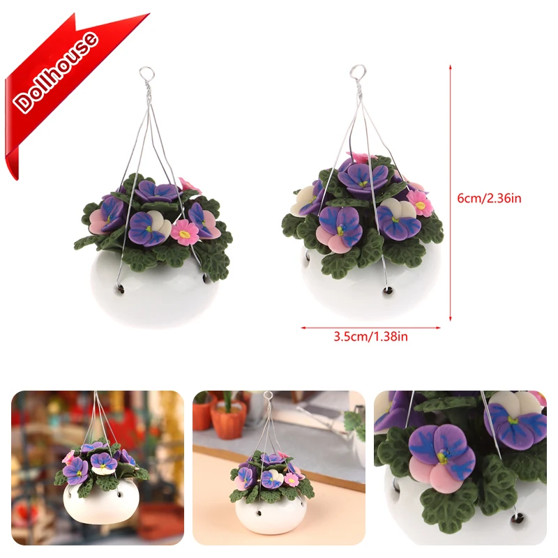 1:12 Puppenhaus Miniatur Topfpflanzen Phalaenopsis Blumentopf Hängender Tank Bonsai Modell Garten Home Decor Spielzeug Zubehör