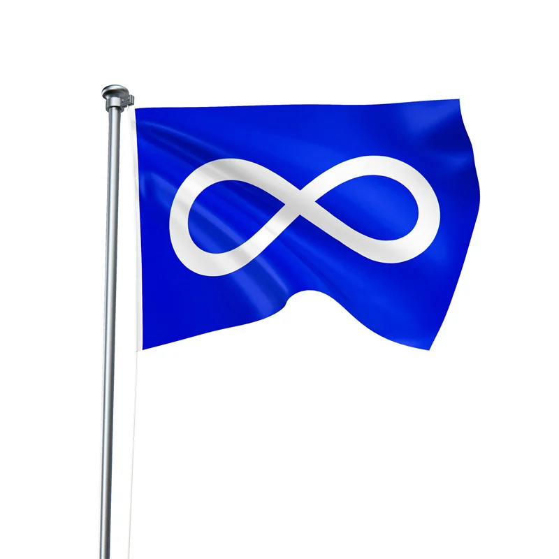 Gaslight Gatekeep Girlboss 5' x 3' Metis Blue Version Indigenous Peoples of Canada Flag Banner 150cm x 90cm