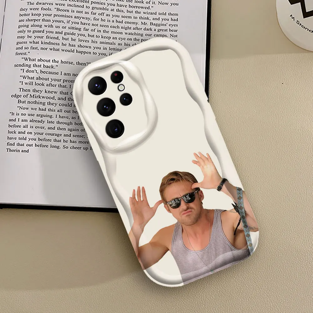 Funny Ryan Gosling Phone Case For Samsung Galaxy S24 S23 S22 S21 S20 Ultra Plus Fe A55 A54 A53 A52 S A51 A50 A50S 3D Wave Cover