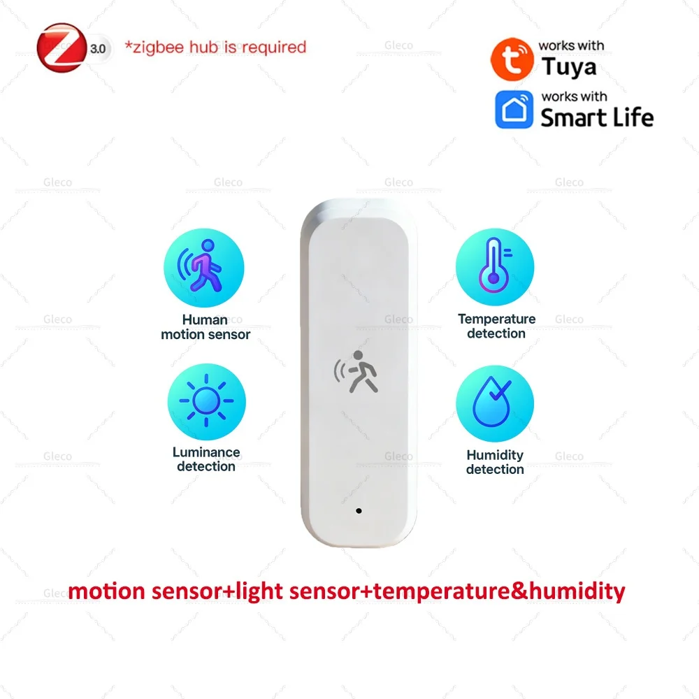 Zigbee 3.0 10G MmWave Menschlicher PIR-Bewegungssensor mit Temperatur-Feuchtigkeits-Beleuchtungsstärke-Monitor, unterstützt Tuya Smart Life Zigbee2MQT