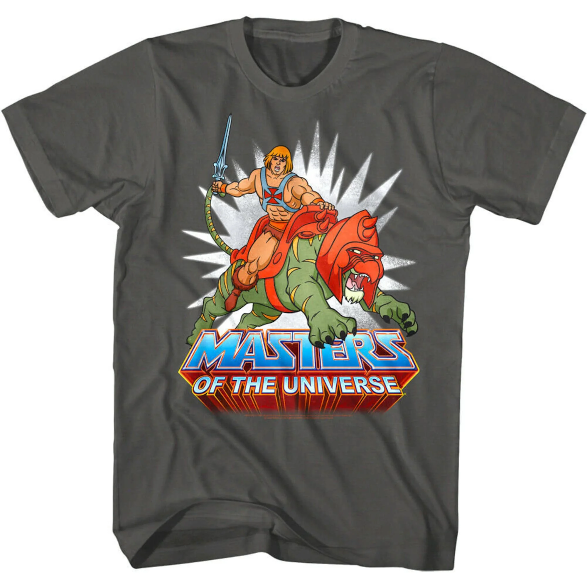 He Man Riding Battle Cat Men's Tshirt Masters of The Universe HeMan Shirt MOTU Tshirt Prince Adam Cringer