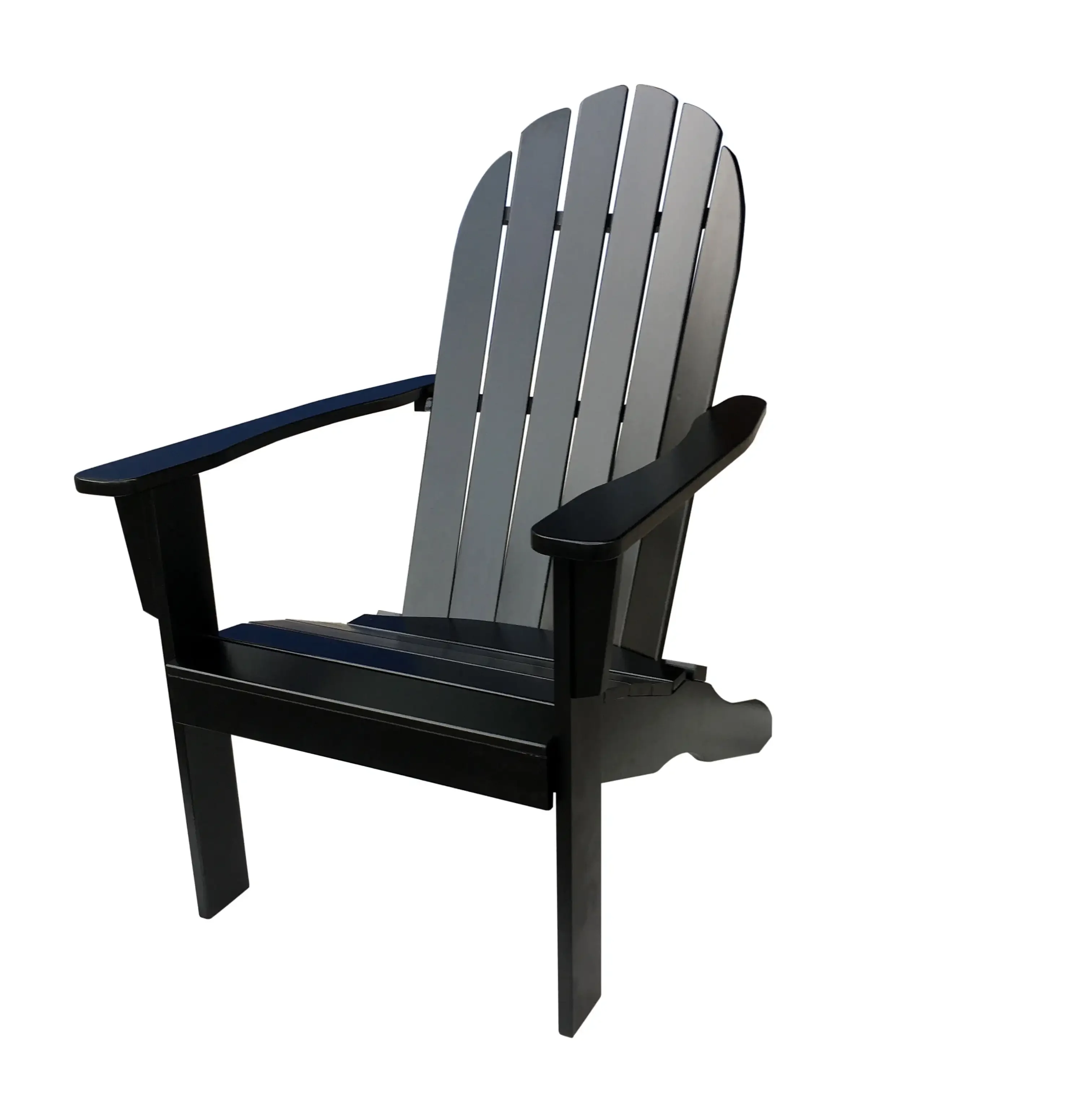 

Wood Outdoor Adirondack Chair, Black Color