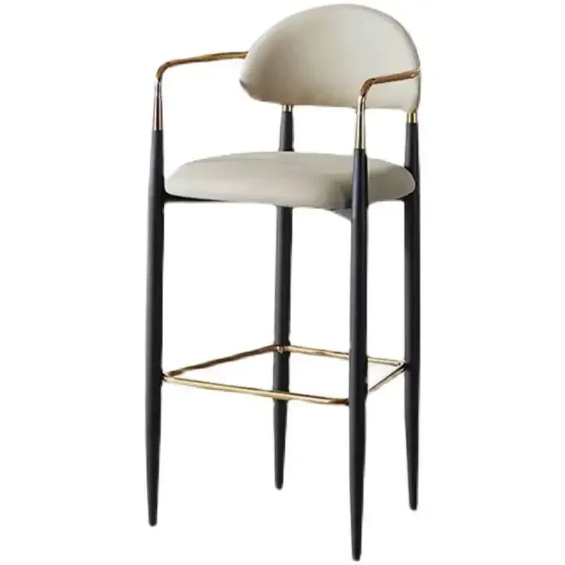 Bar High Stool Industrial Pub Metal Chair Light Luxury Backrest Counter Bar Chair Kitchen Dining Chair