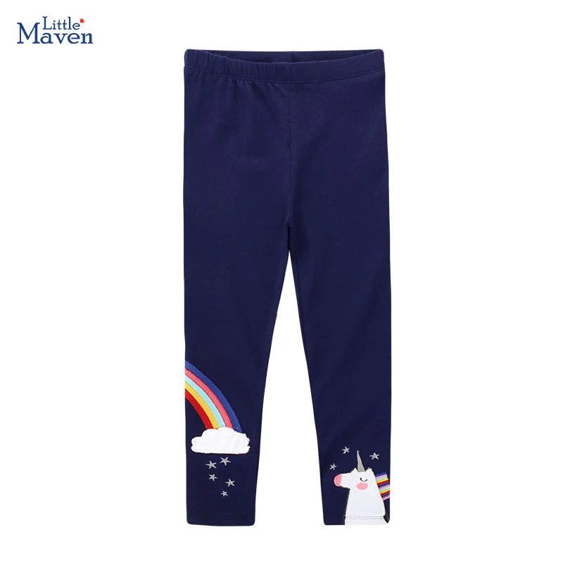 Little maven Baby Girls Kids Clothes Children's Clothing 2026 Autumn Spring Pants Cotton Trousers Cartoon Unicorn Leggings