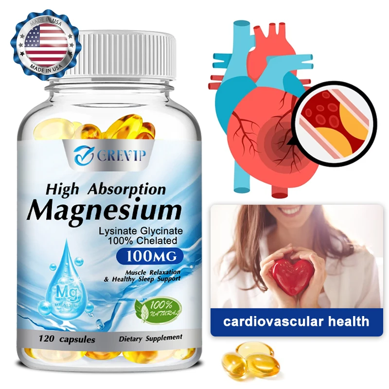 

Magnesium Glycinate Lysinate - Supports Nerve Health, Sleep, and Muscle Relaxation, and Benefits Heart Health