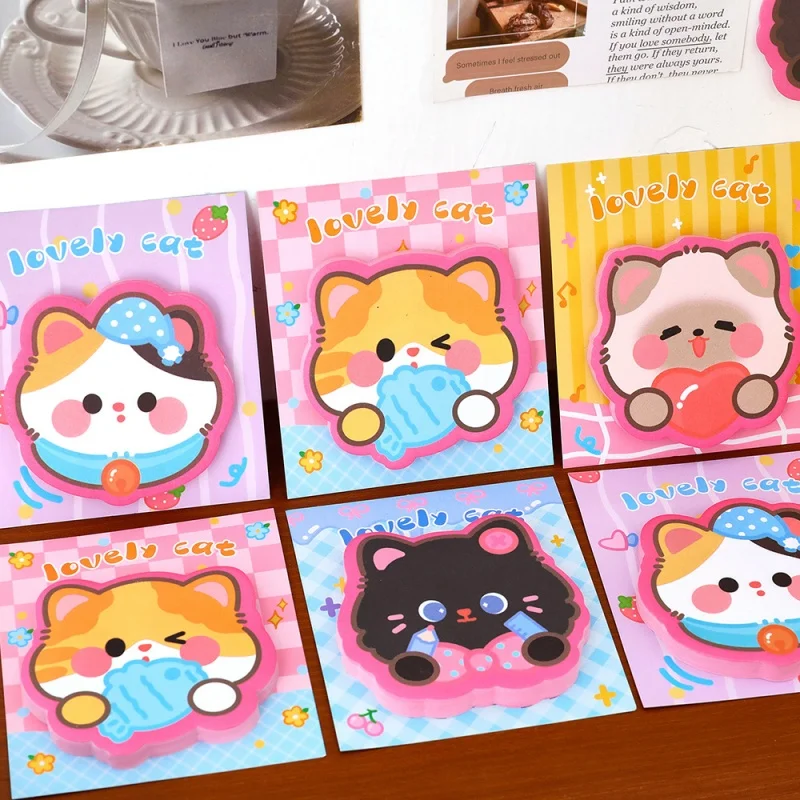 40pcs/lot Kawaii Cat Memo Pad Creative N Times Stationery Label Notepad Bookmark Post School Supply