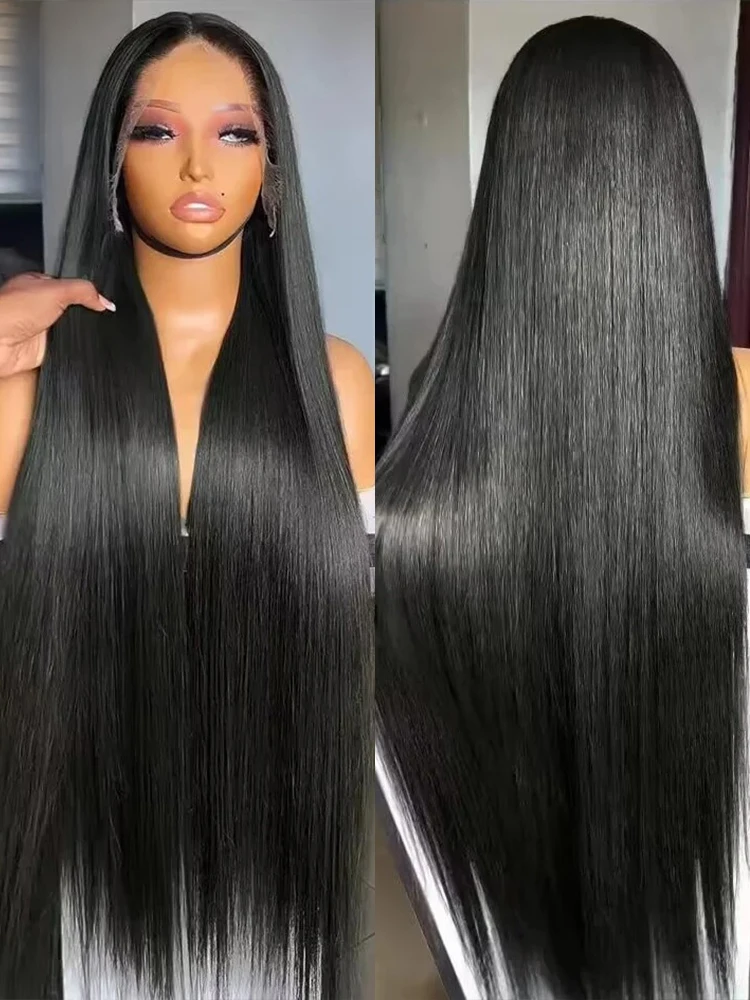 13x4 본 스트레이트 레이스 프론트 가발 13x6 HD 투명 브라질리언 30 40인치 인모 가발 (흑인 여성용) 360 레이스 프론탈 가발