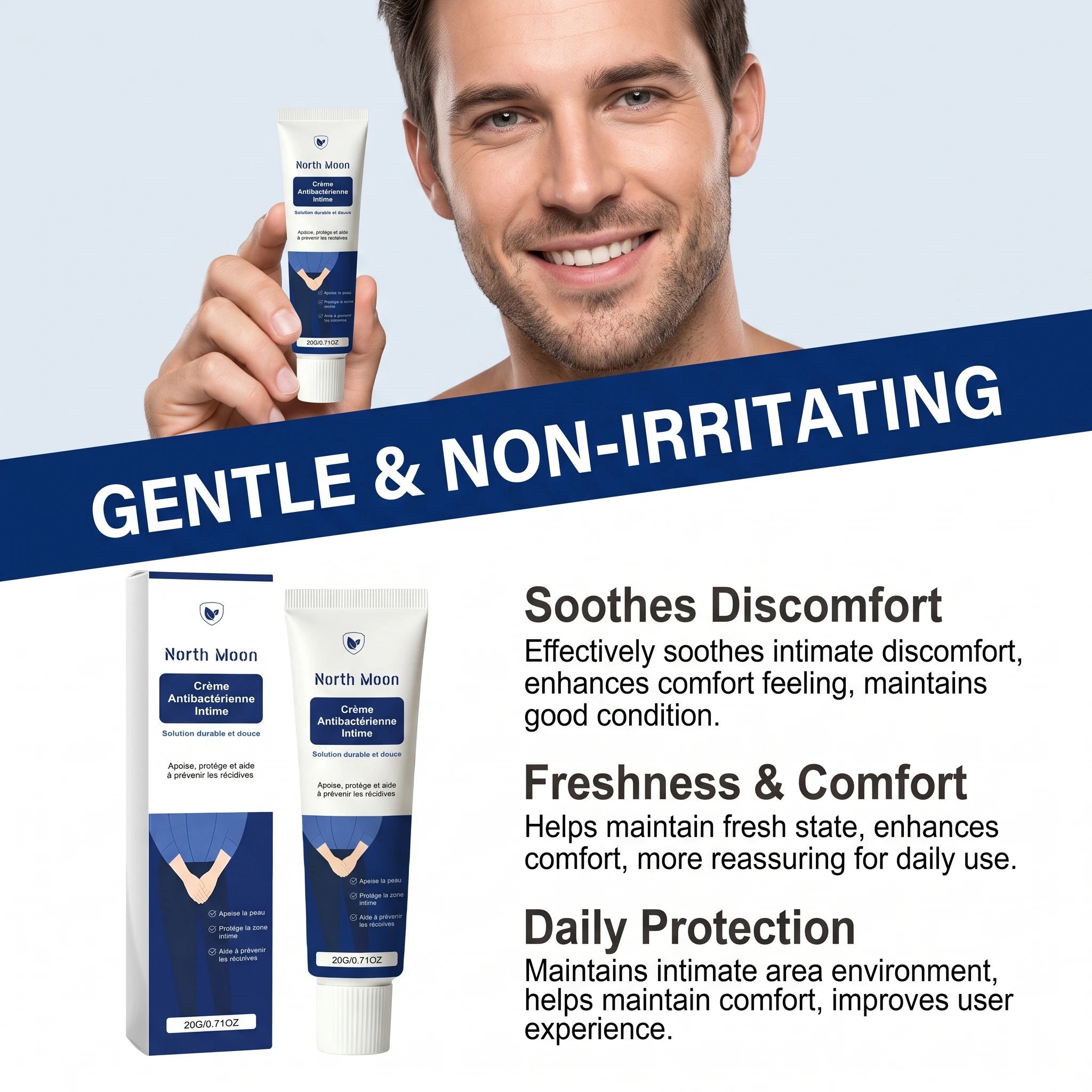 North Moon Men Private Areas Care Cream Clean Deodorant Intimate Nourishing Odor Remover For Male Private Part Treatment Creams