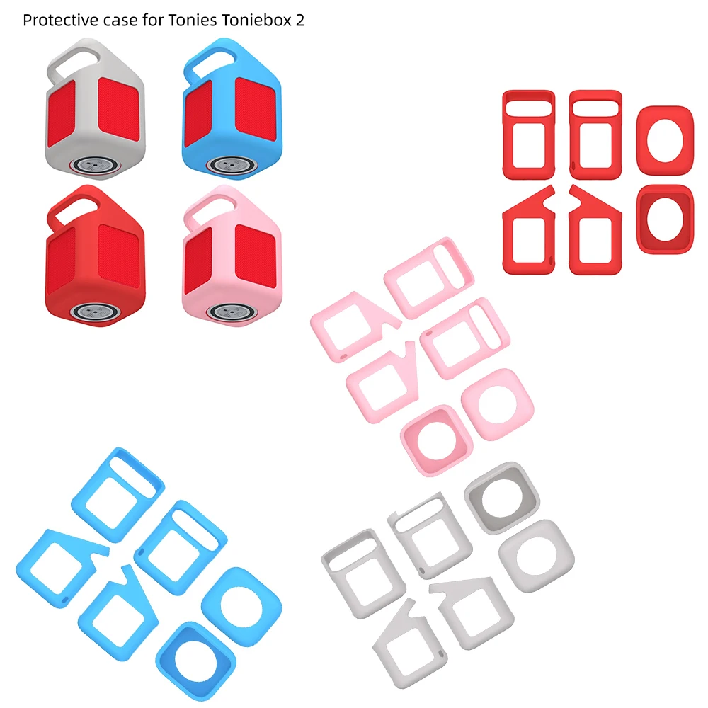 

Silicone Protective Cover for Tonies Toniebox 2 Audio Simple Shell Solid Color Durable Case