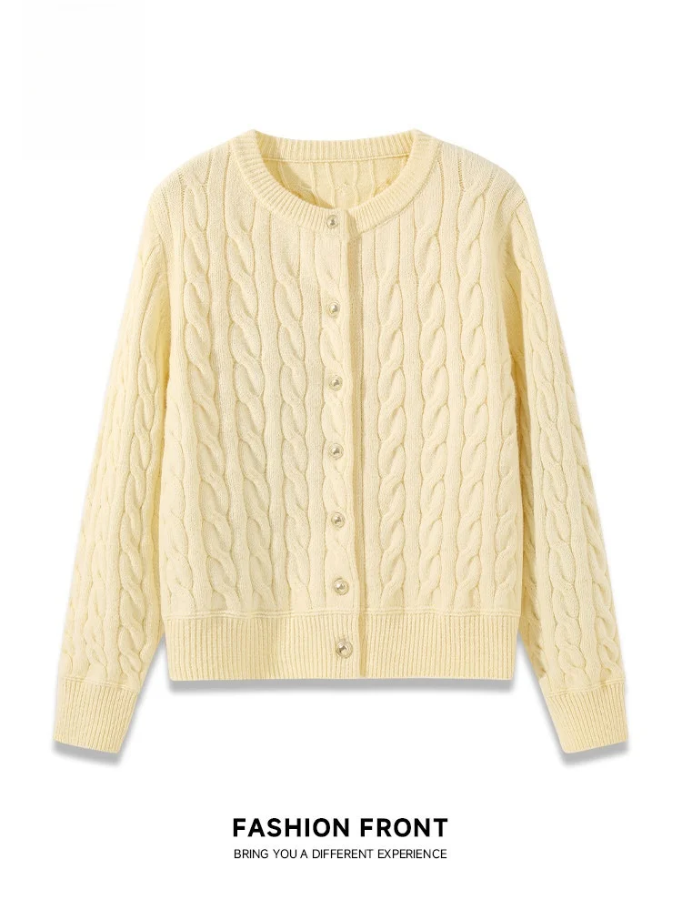 

Женский вязаный кардиган-свитер в университетском стиле, желтый, цвета гусиного пуха, повседневный, свободного кроя, из мягкого полиэстера, с пуговицами