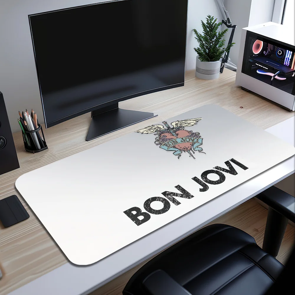 لوحة ماوس B-Bon Jovi كبيرة حصيرة مكتبية لوحة مفاتيح مريحة للمكتب من المطاط PC غير قابلة للانزلاق ومضادة للفرش للمنزل بأفضل الأسعار
