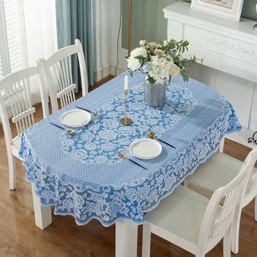 

Kitchen Supplies Waterproof Oval Tablecloth Anti-Scald Oil Resistant Printed Tablecloth Washable Embroidered Table Mat Household