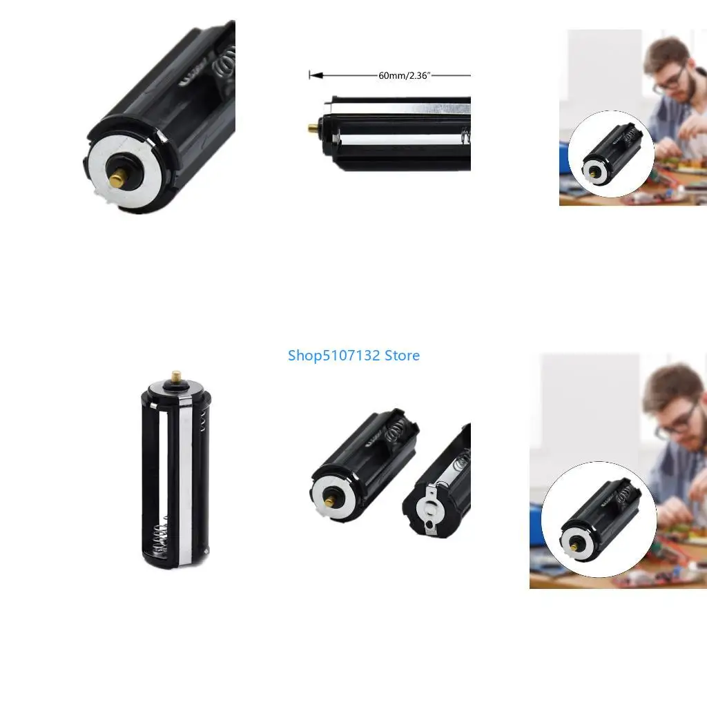 87HD 3A Battery Holder 18650 Battery Tube Black Cylindrical Plastic Box Adapter for