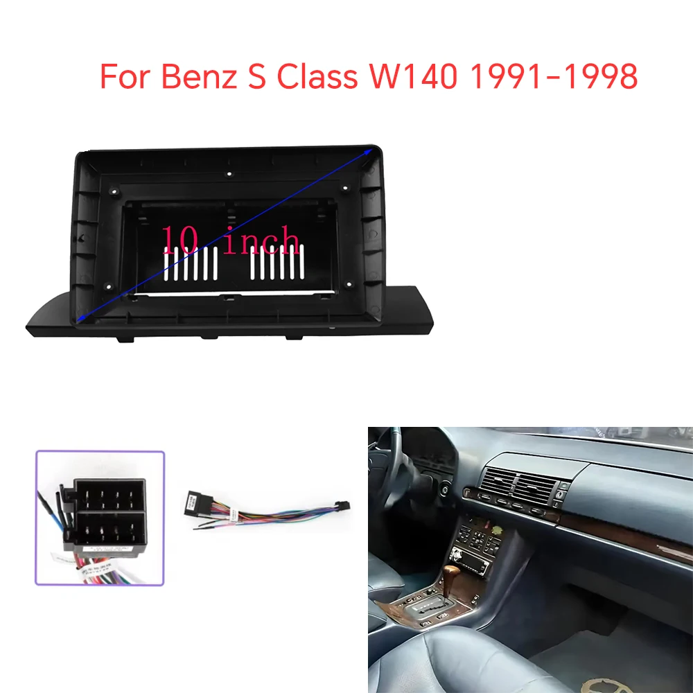 

10 Inch Car radio Android stereo GPS MP5 player panel frame fascia For Benz S Class W140 1991-1998