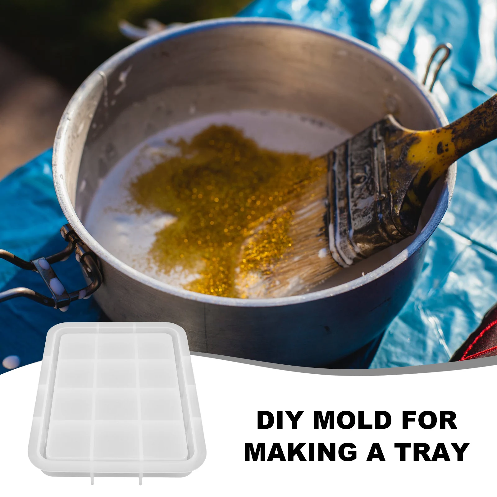 

DIY Crafts Mold Rectangle Tray Silicone Molds for Resin Crystal Epoxy Tea Making Jewelry Storage Easy Demold Gift Idea Birthday