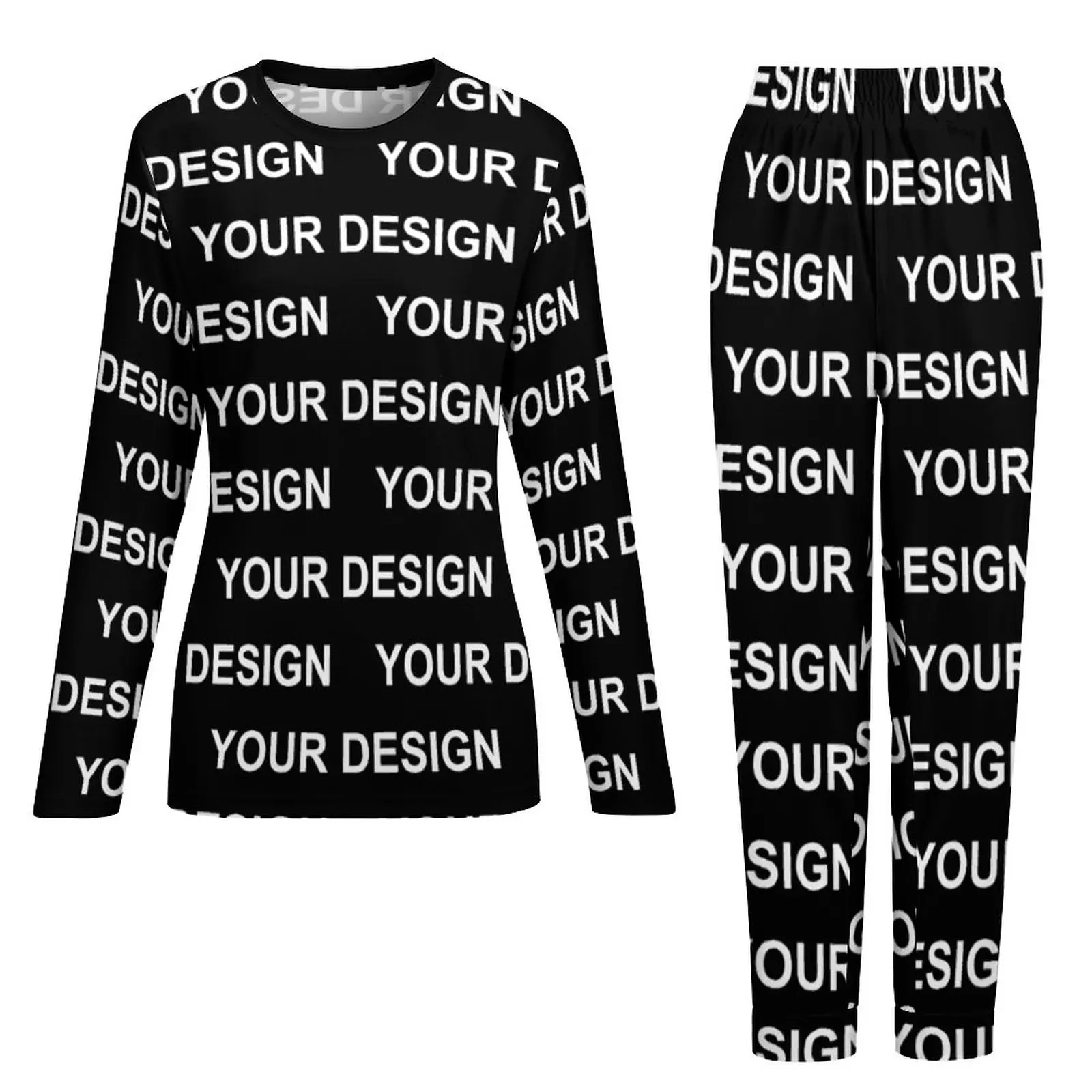 Add Design Customized Pajamas Custom Made Your Image Two Piece Aesthetic Pajama Sets Lady Long Sleeve Fashion Oversize Sleepwear