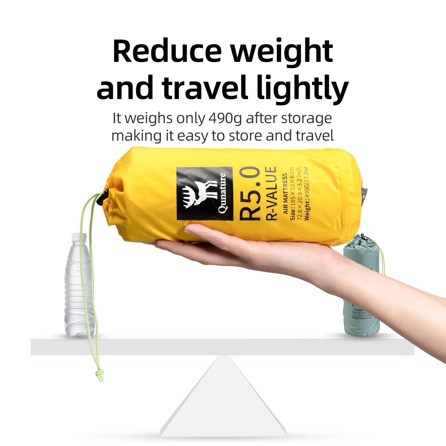 Qunature 3 unids/set colchón inflable para acampar al aire libre cama para dormir senderismo Picnic esteras de playa almohada bomba inflable cojín de aire