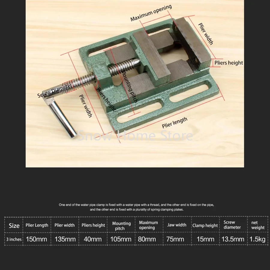 Milling Machine Pliers 3 Inch Drill Press Vice Bench Clamp Flat Tongs Vise Drilling Machine Stand Flat Nose Pliers Vise Hot Sale