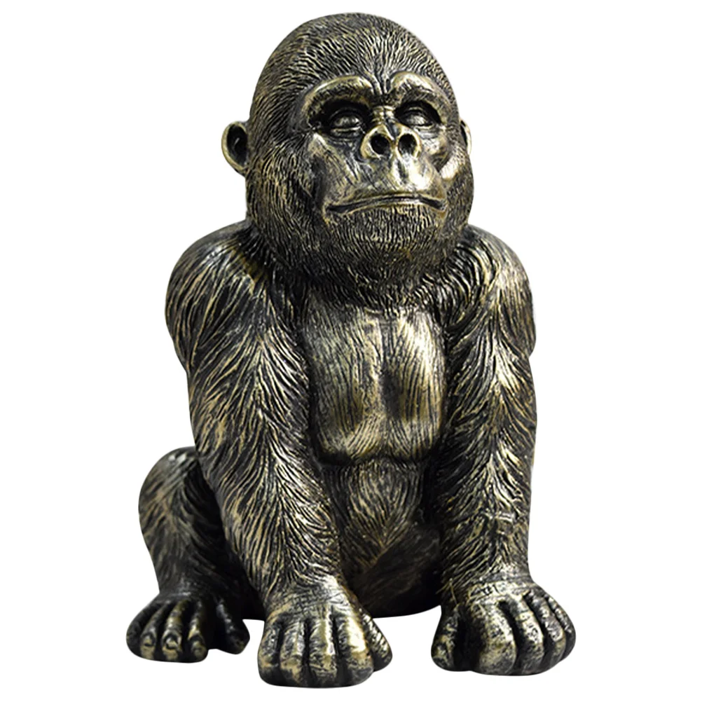 

Decorative Resin Gorilla Statue Realistic Desktop Sculpture for Home Garden Gorilla Sculpture Ornament Resin Craft