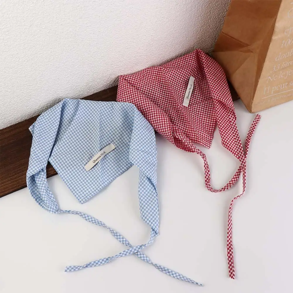 

Soft Lattice Hair Scarf Bohemia Bandana Red Headband Triangle Hair Band Strap Pastoral style Soft Wrap Outdoor