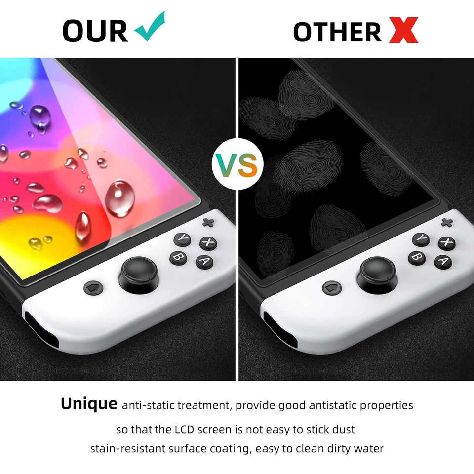 Vidrio Templado 9H para Nintendo Switch OLED Switch2 2 Protector de Pantalla, Película de Vidrio Protectora HD Transparente Anti-rayaduras Accesorios 6