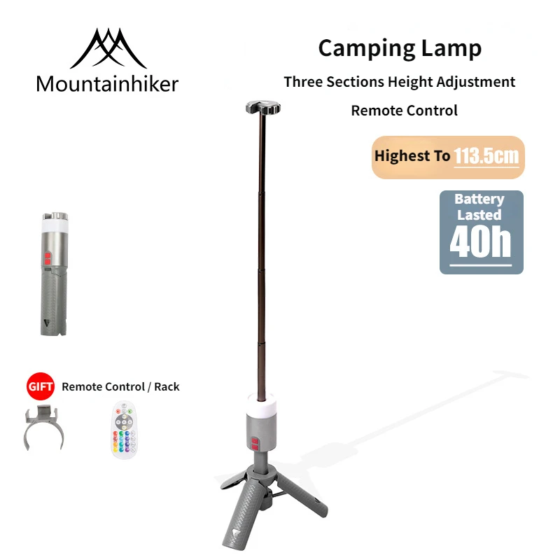 Mounthiker New Camping Lamp Outdoor Portable Telescopic Light Three Section Adjustable Remote Control Camping Lights