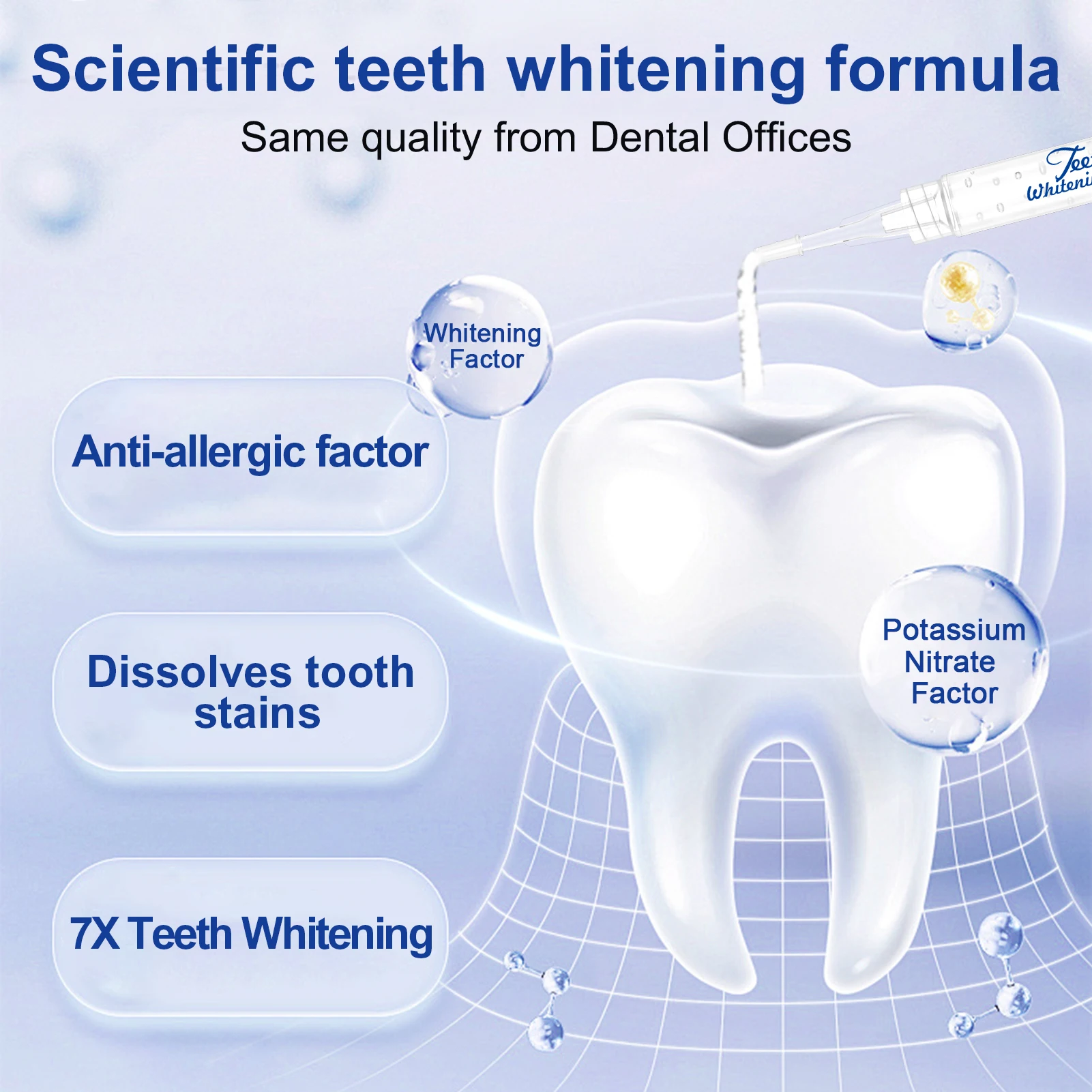 Gel de clareamento dental 35% peróxido de carboneto, gel de lixívia dentária, cuidados bucais, branqueador de dente, limpeza profissional, 3ml x 7 peças