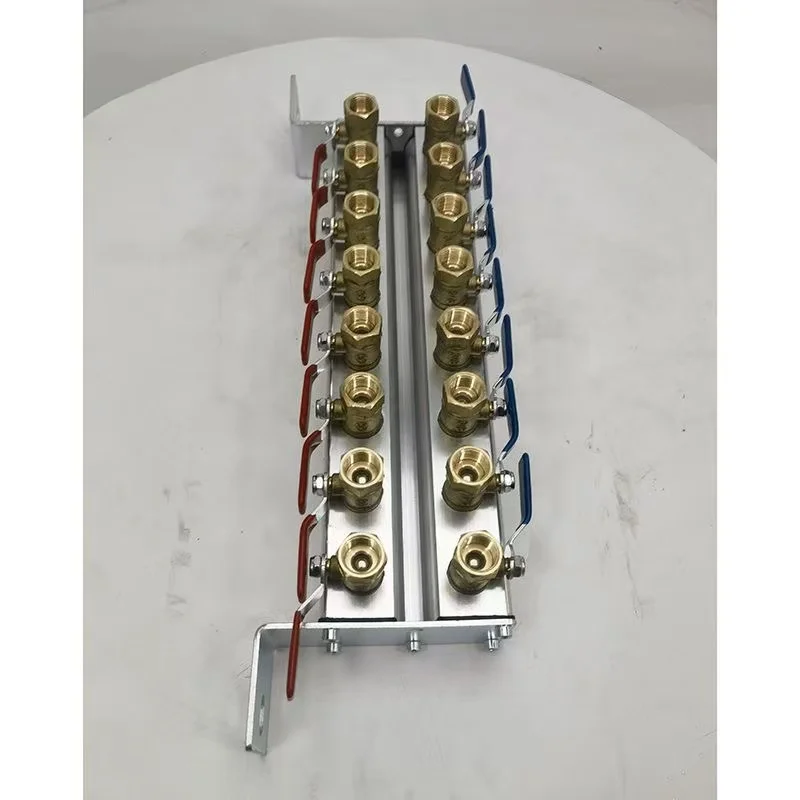 Heavy-Duty Aluminum & Brass Injection Mold Water Manifold. Side Inlet Design with 1