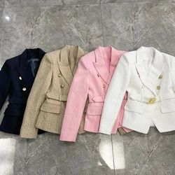 2022 Spring And Autumn New Products Net Red Popular High-end Fabric Belt Metal Buckle Top Coat Women's Blazer S-5XL