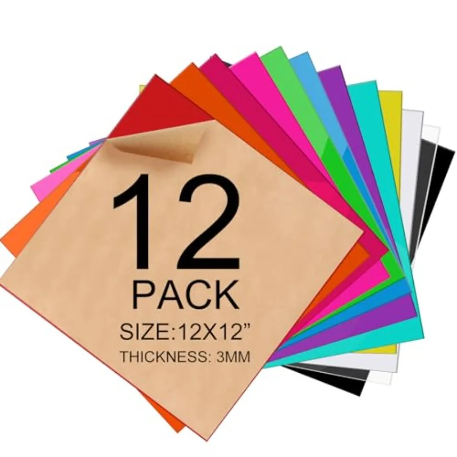 

1Pack 1/8 Thick 1 X 1 Inch 3mm Acrylic Sheets for Laser Cutting Engraving Badges Uv Printed Signs Decor Crafts and Creative DIY