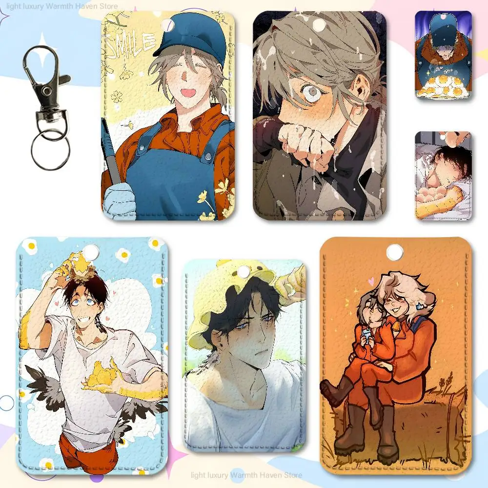 

Manhwa Mr As F-Farm Key Tag Ring Leather Card Holder Key Ring Rectangle Access Card Holder