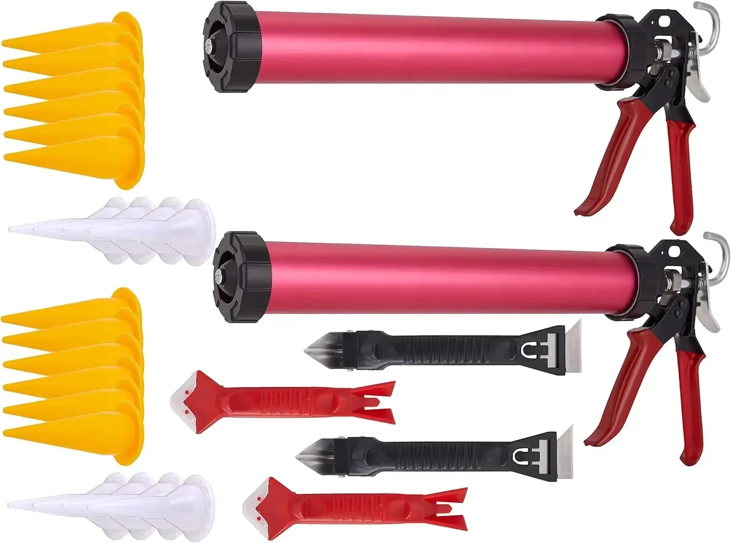 Hand - Worstkitpistool Handmatig 600 ml lekvrije cilinderdispenser voor lijm, lijm en afdichtmiddel met 10 kegelmondstukken, snoffel en