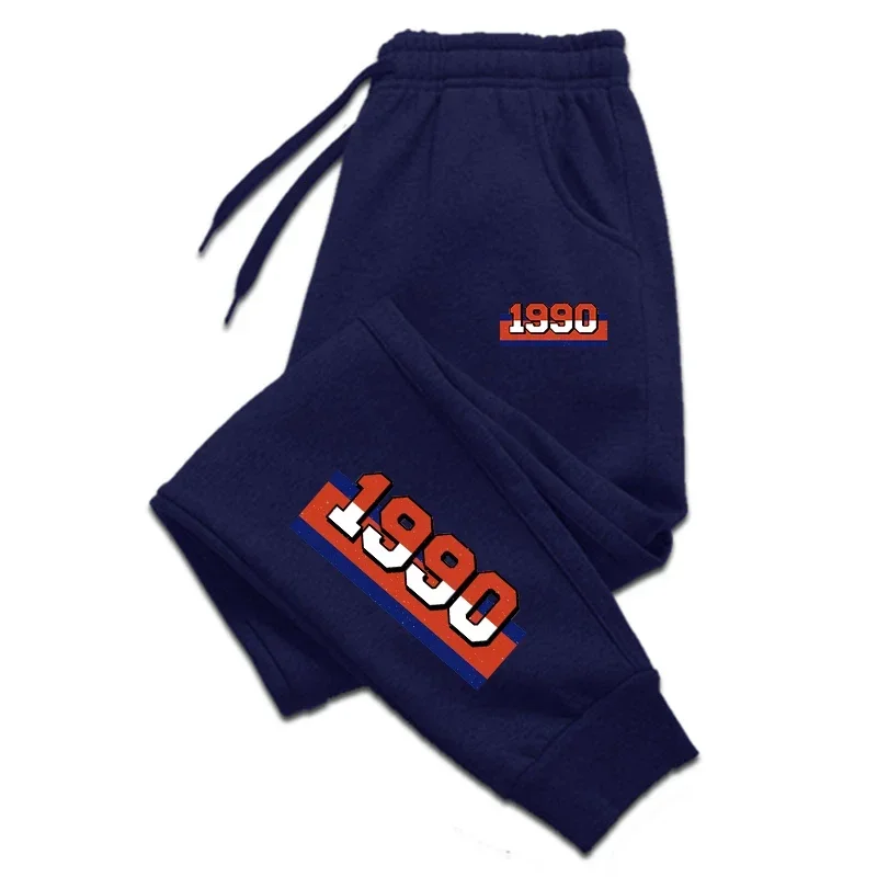 

New Men's Fashion 1990 Print Drawstring Pants GYM Sports Running Trousers Casual Fitness Sweatpants Male Gym Wear