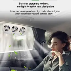 Solar Car Exhaust Fan Car Window Exhaust Fan Car Air Circulation Rechargeable Summer Car Ventilation Cooling Cooling Coolin