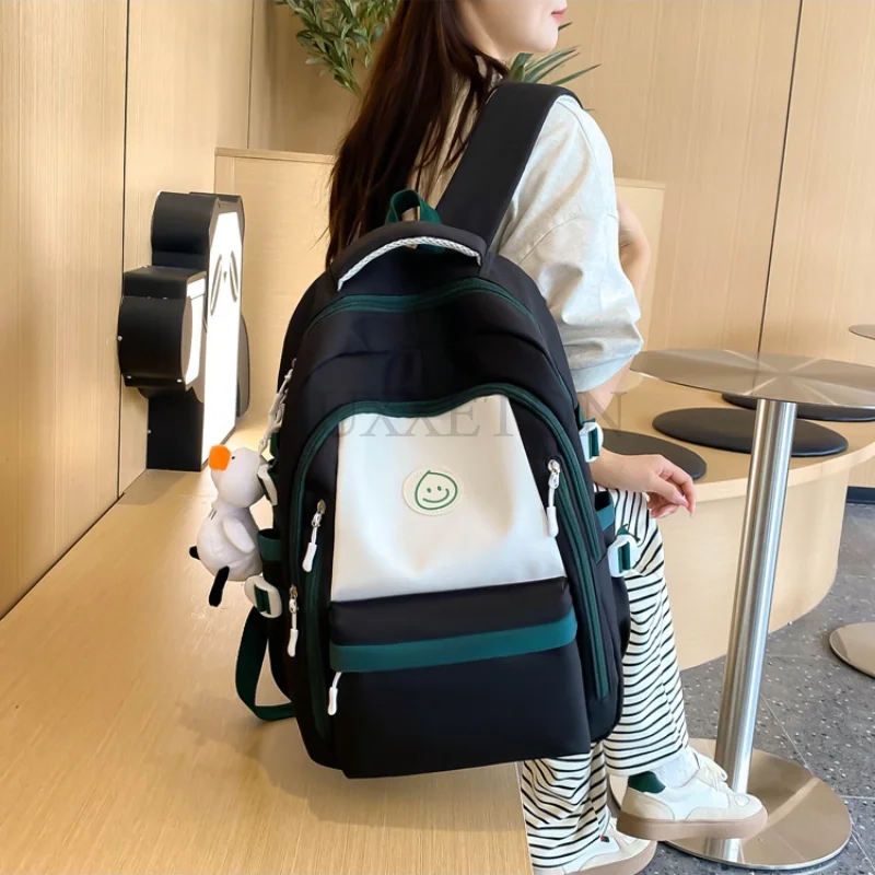 Women Backpack Cute Multi Pocket Solid Color Fashion Simple Backpack Cute Girls School Bag Daily Shopping Travel