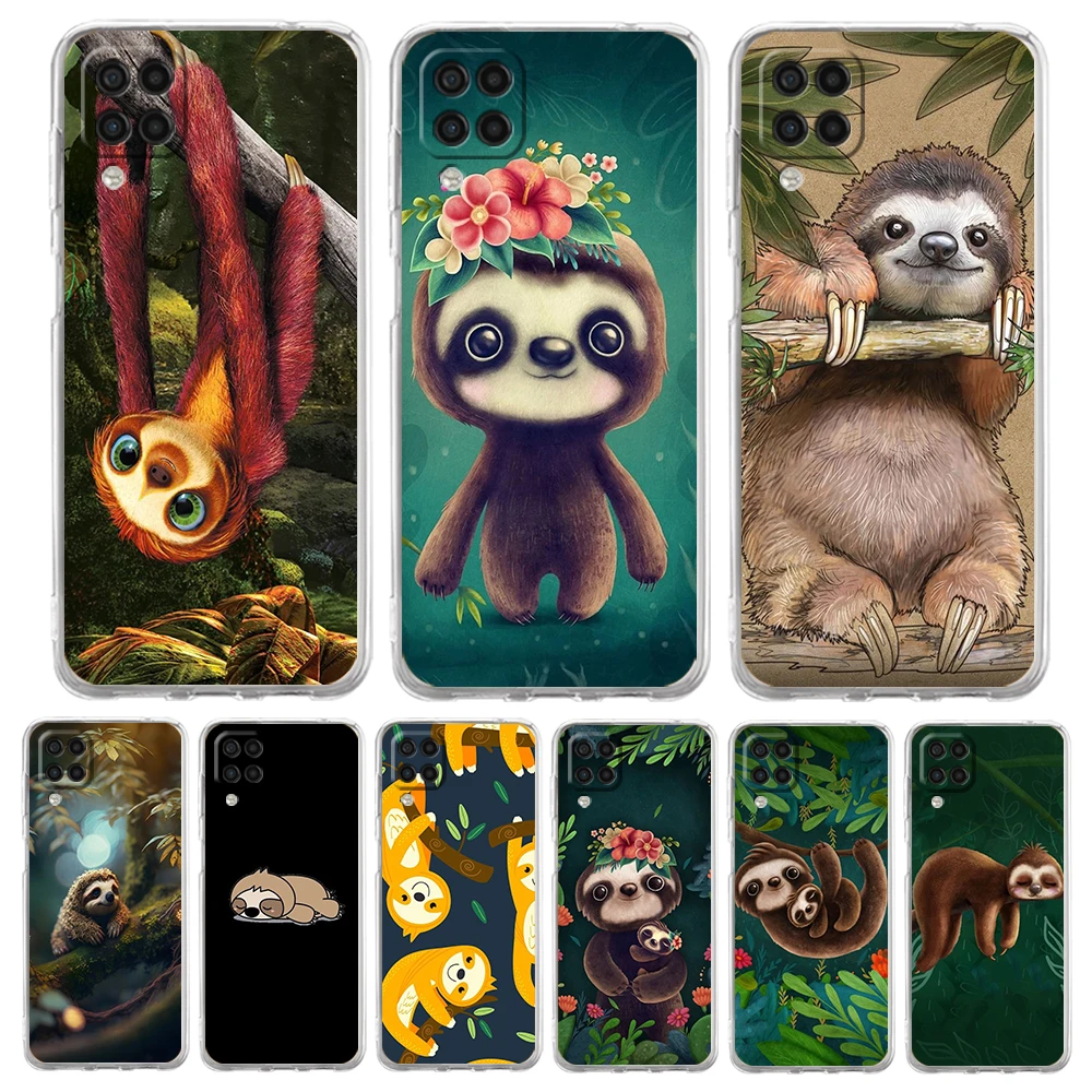 

Cartoon Animal Sloth Case for Samsung Galaxy A13 A22 A32 A52 A72 A51 A71 A11 A31 A41 A01 A21S 5G Transparent Silicone TPU Shell