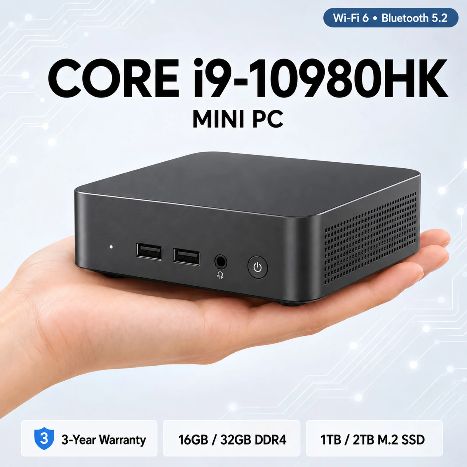 미니 PC – 윈도우 11 프로, 인텔 N105/i9-10980HK, 16/32GB, WiFi6+BT5.2, 4K HD, 게임/사무/학습용