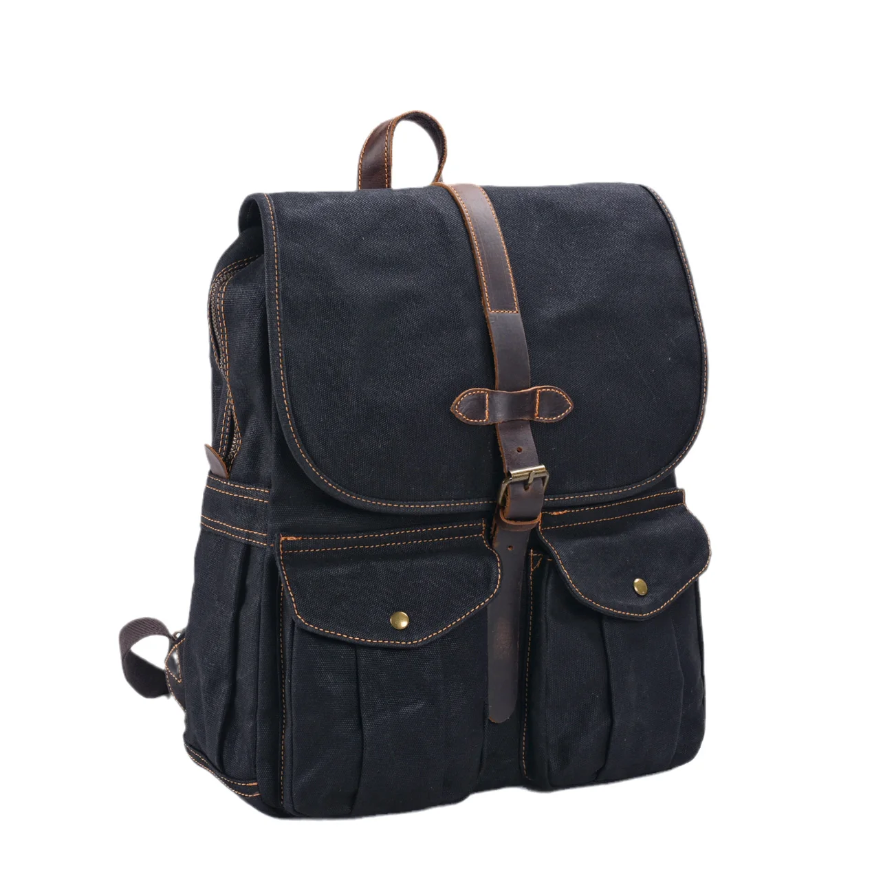 Vintage Oil Wax Canvas Backpack Outdoor Large Capacity Travel Bag Leisure 16 inch Computer Bag Student School Bag