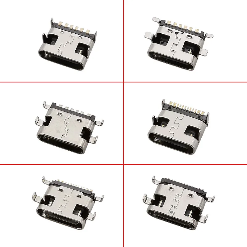 10 szt. Złącze USB Typ C Żeńskie Gniazdo Portu Ładowania 2/6/16 Pin Typu C Gniazdo PCB Lutowanie SMD SMT Naprawa DIY Adapter Typu C