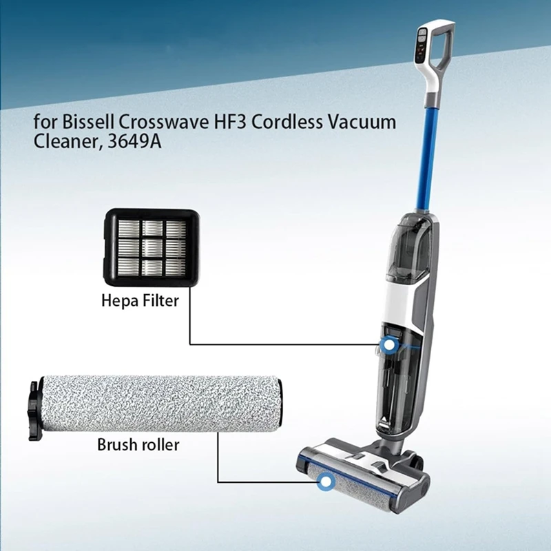AA49 1 комплект для беспроводного пылесоса Bissell Crosswave HF3 3649A, сменная модель, роликовая щетка и фильтры HEPA