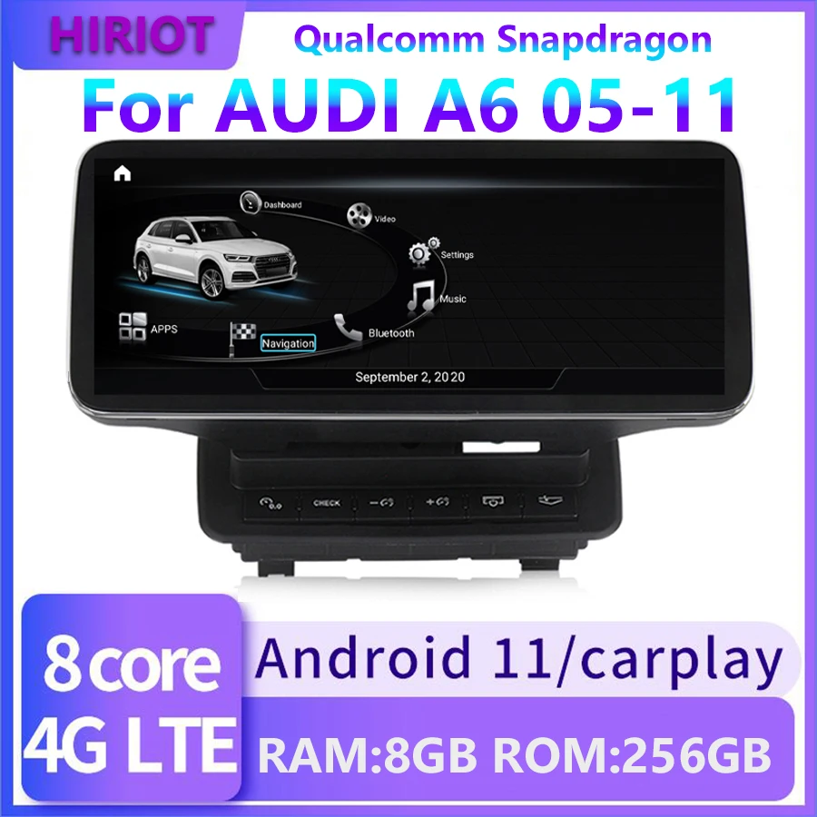 10.25'' Car GPS Player Android 11 Stereo For Audi A6 2005-2011 Auto Radio Multimedia Sat Navi Wifi Carplay 8+256 Snapdragon662