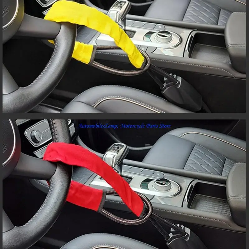 H7BD Anti Theft Steering Wheel Cable Lock with Reinforced Steel Design for Security