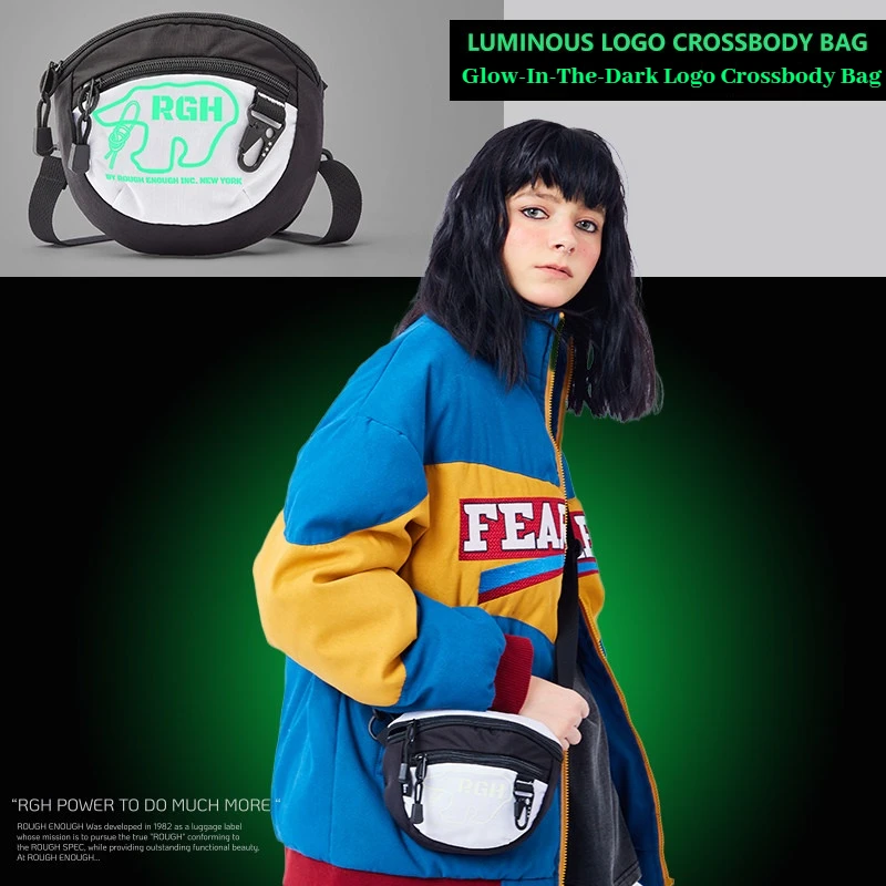 RGH Streetwear Casual Crossbody Bag, Waterproof Functional Sling Bag, Outdoor Mini Phone Purse, Shoulder Bag for Men Women
