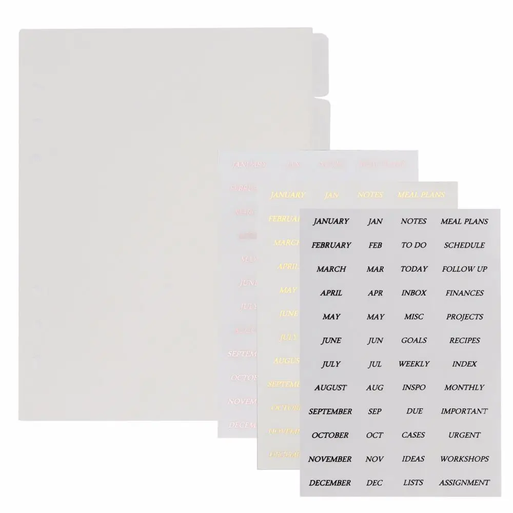 Separator Page Notebook Sticker Page Dividers Binder Index Dividers Diary Book Sticker Binder Index Separator