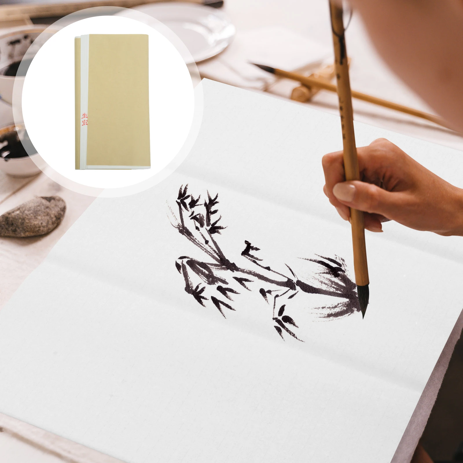 

100 Sheets Rectangular Lens Jam Painting Paper Rough Watercolor Drawing Supplies Rice Chinese Making Diy Crafts