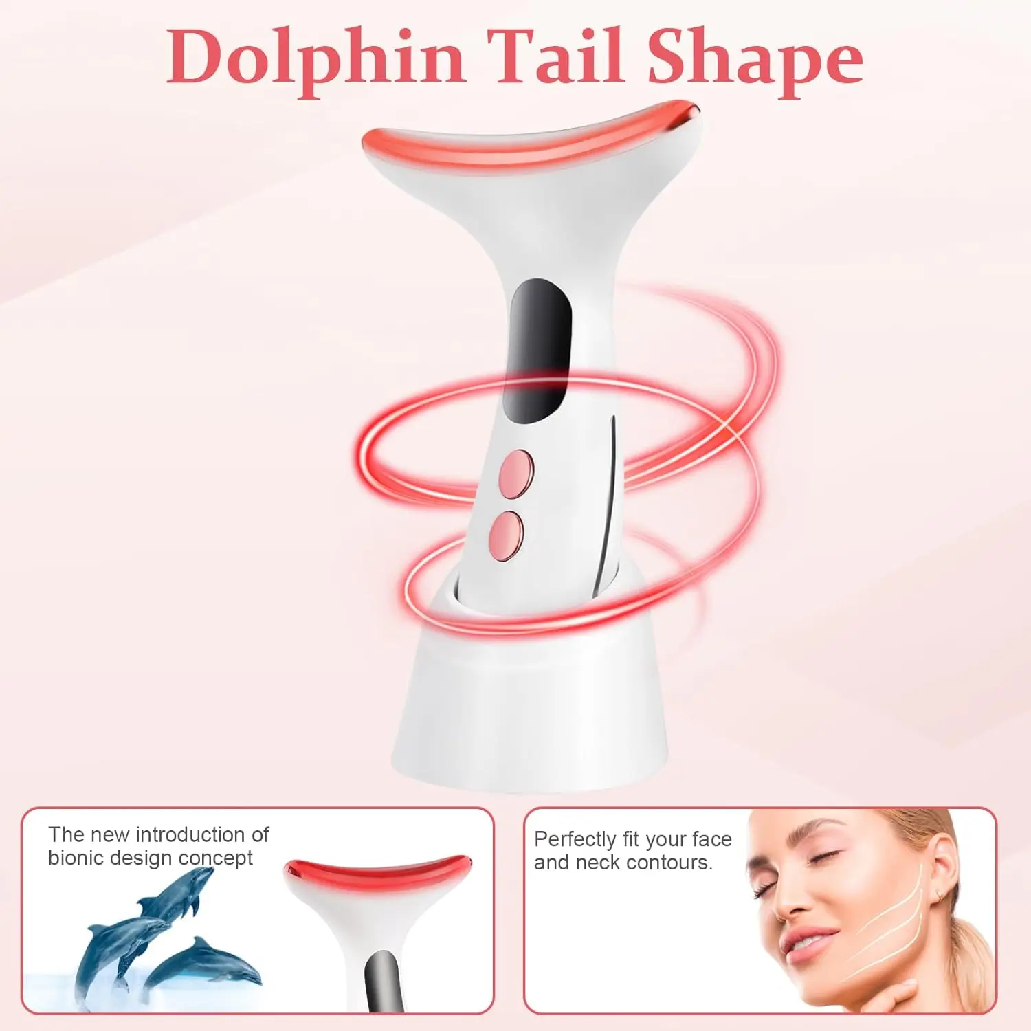 Masażer do twarzy LED z terapią światłem, EMS, elektryczny, liftingujący, narzędzie kosmetyczne do pielęgnacji twarzy i szyi, zabieg liftingujący, pielęgnacja skóry, masażer do twarzy.