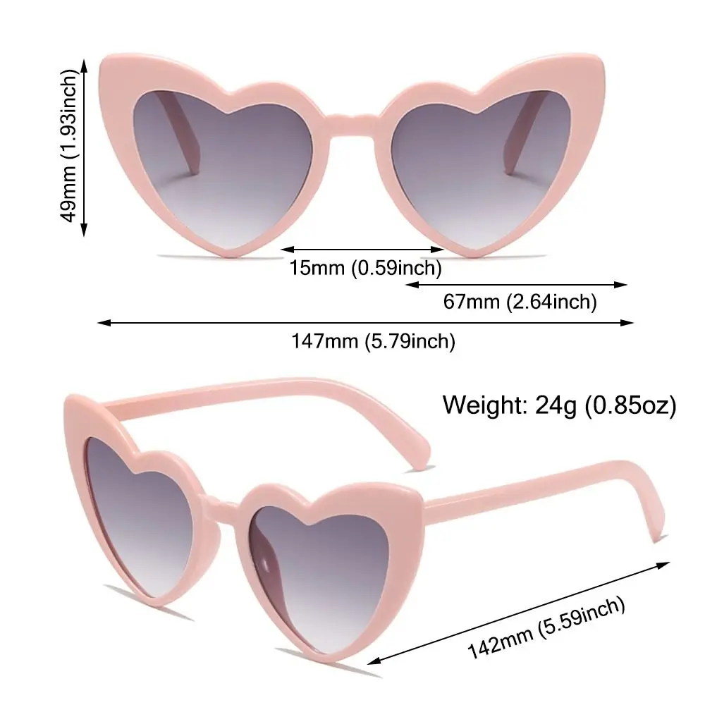 UV Protection Heart-Shaped Sunglasses Trendy Vintage Street Shooting Shades Fashion Irregular Pink Heart Sun Glasses for Women